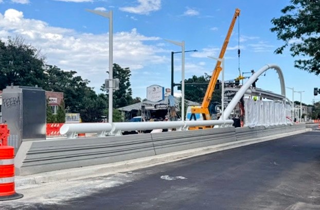Colfax bus rapid transit station construction